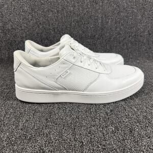 Kizik Oslo Sneakers Men's Optic White Leather Mesh Hands Free Shoes Sz 12 NEW